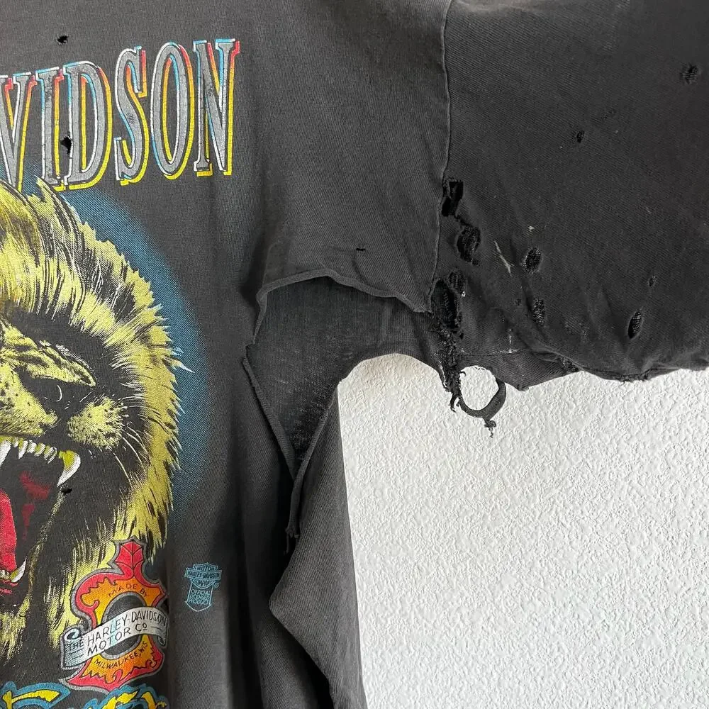 Harley Davidson THRASHED Lion T-Shirt